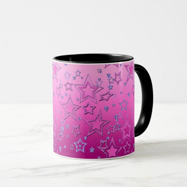 Mug fête de Noël dégradé paillettes scintillantes conf (Devant droit)