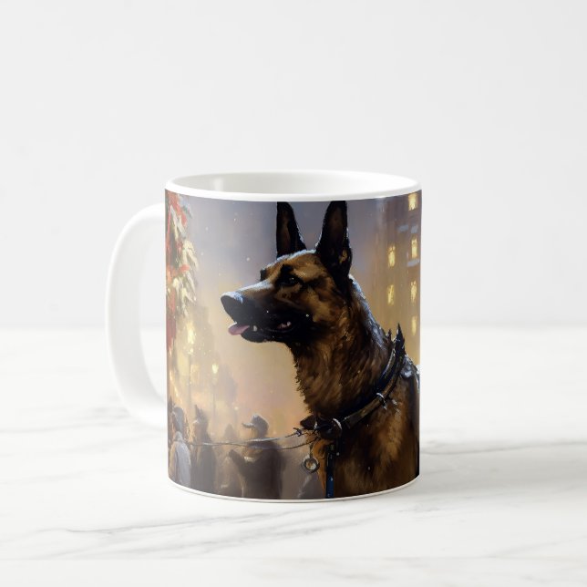 Mug Fête de Noël Malinois Belge (Devant gauche)