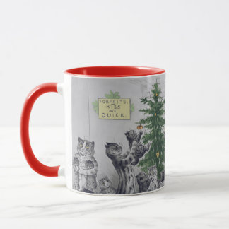 Mug Fête de Noël vintage de chats de Louis Wain