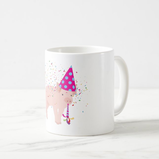 Mug Fête de porc - Animaux ayant une fête (Devant droit)
