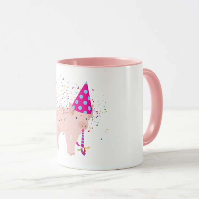 Mug Fête de porc - Animaux ayant une fête (Devant droit)