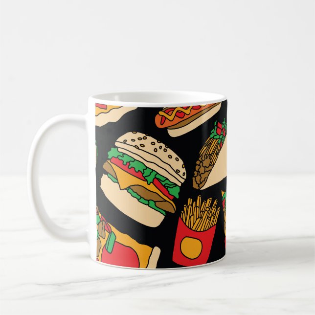Mug Fête de Restauration Rapide : Isolement Motif Vint (Gauche)