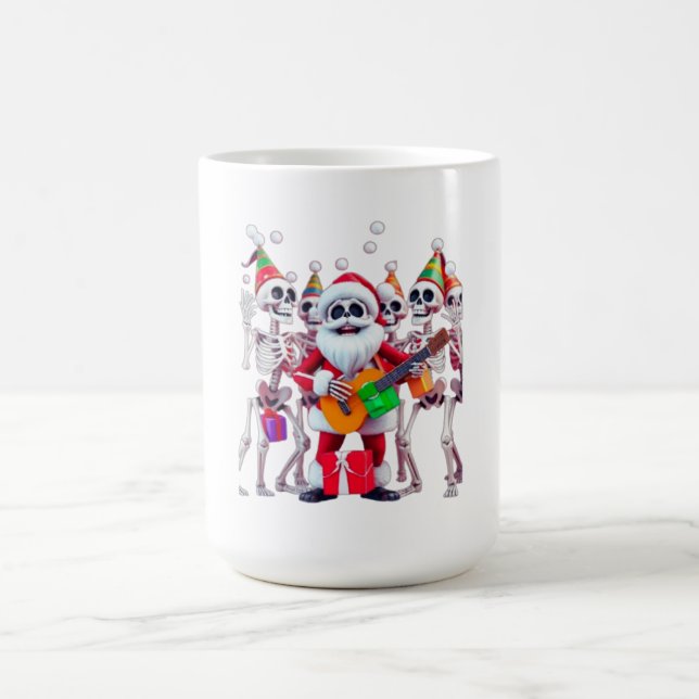Mug **Fête de Skeleton Santa – Squelette de Noël 3D dr (Centre)