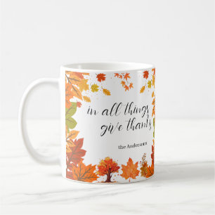 Mug Fête de Thanksgiving de dîner d'automne confortabl