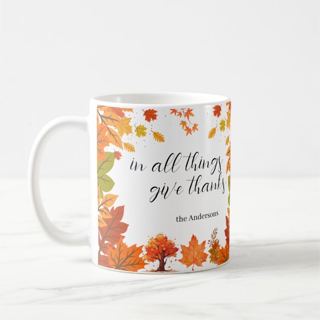Mug Fête de Thanksgiving de dîner d'automne confortabl (Gauche)