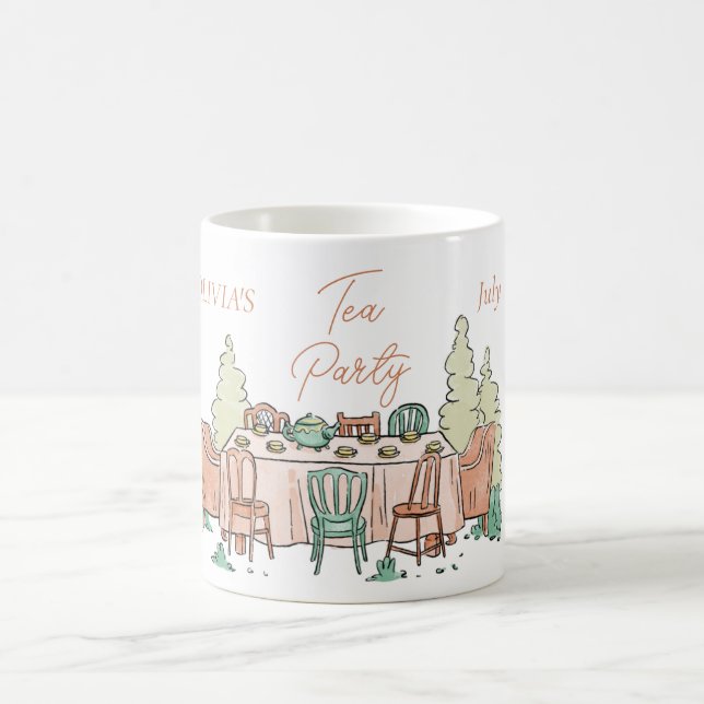 Mug Fête de thé d'anniversaire filles mignonette muge (Centre)