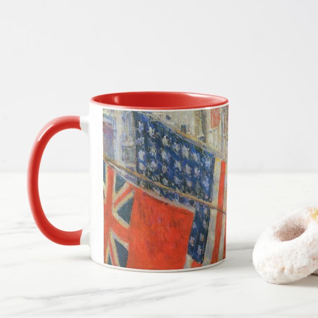 Mug Fête des Alliés, mai 1917 par Childe Hassam, Art V (Avec donut)