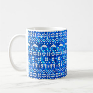 Mug Fête des dauphins et des hippocampes de Noël