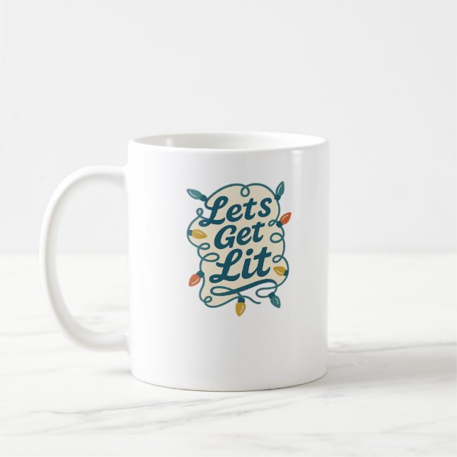 Mug Fête des fêtes de Noël amusantes (Gauche)