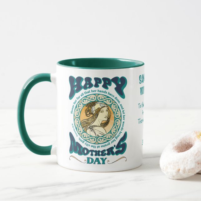 Mug Fête des mères avec une touche chrétienne coutume  (Avec donut)