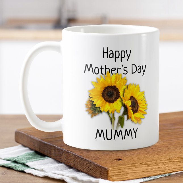 Mug Fête des mères Bouquet de tournesol maman (Mother's Day Mummy Sunflower Bouquet Coffee Mug)