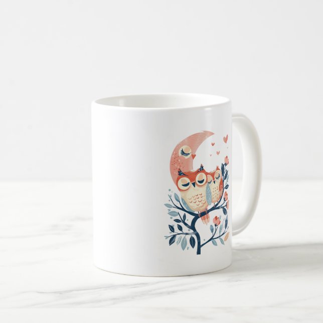 Mug Fête des mères chouette maman et bébé (Devant droit)