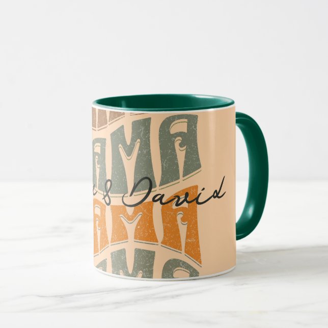 Mug Fête des Mères Couleur naturelle Maman Enfants Nom (Devant droit)