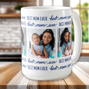 Mug Fête des Mères Custom 4 Photo Collage Meilleur MOM