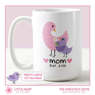 Mug Fête des mères de mignonne maman et de bébé oiseau