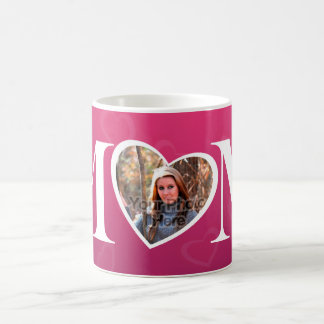 Mug Fête des mères de MOM Photo Cadre de coeur rose