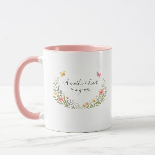 Mug Fête des Mères Élégant Fleur  (Gauche)