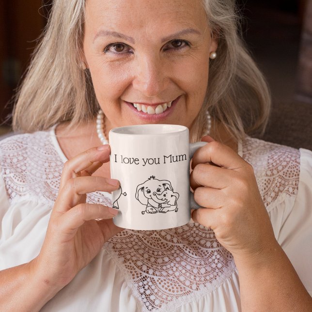 Mug Fête des mères Elephant Mum & Me personnalisée (Elephant Mum & Me Mother's Day personalized Mug)