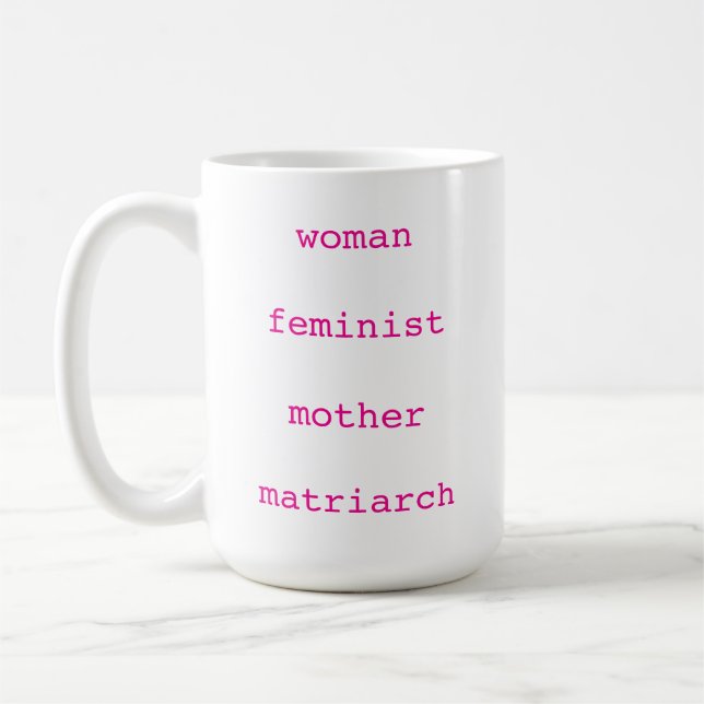 Mug Fête des Mères Féministe Rose Chaud Machine à Écri (Gauche)