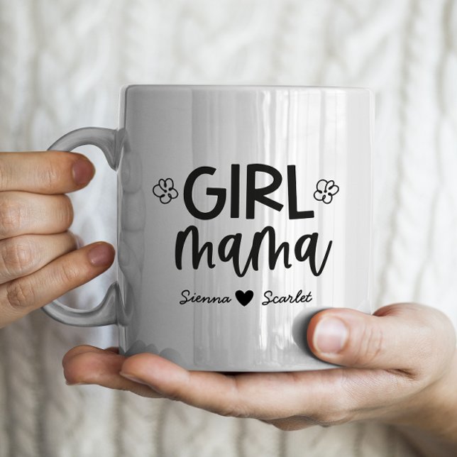 Mug Fête des mères "Fille Mama" Personnalisé 2 noms d' (Créateur téléchargé)