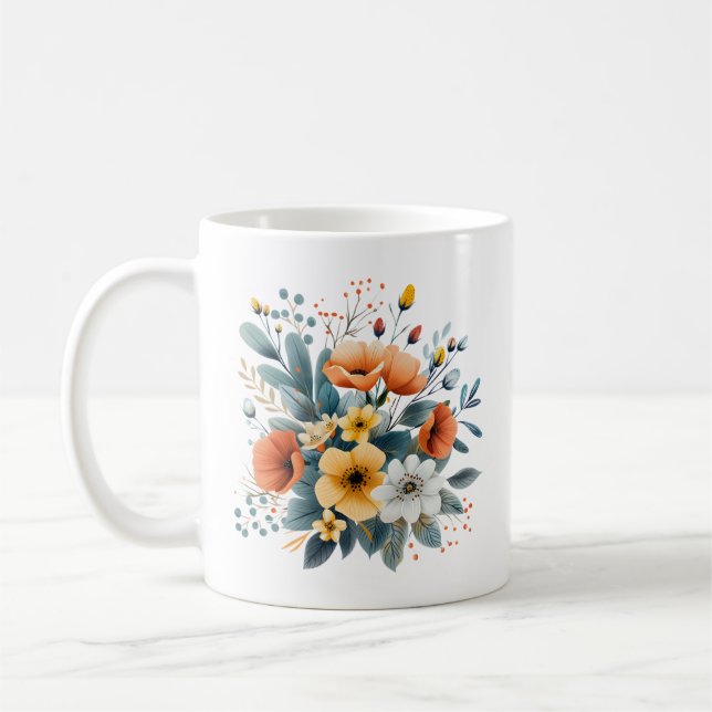Mug Fête des Mères Fleurs Boho Clipart-61983 (Gauche)