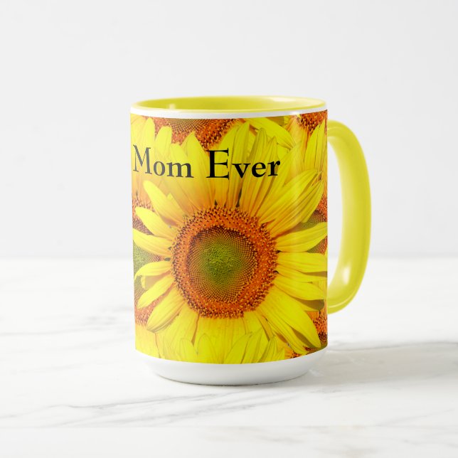 Mug Fête des mères Fleurs de soleil (Devant droit)
