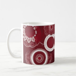 Mug Fête des mères Floral vintage rouge foncé Ai art