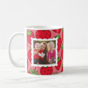 Mug Fête des mères fraises les plus sucrées Photo pers