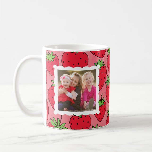 Mug Fête des mères fraises les plus sucrées Photo pers (Gauche)