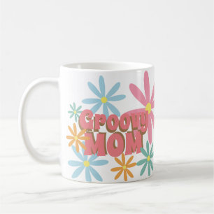 Mug Fête des Mères Groovy Maman Fleurs Photo   