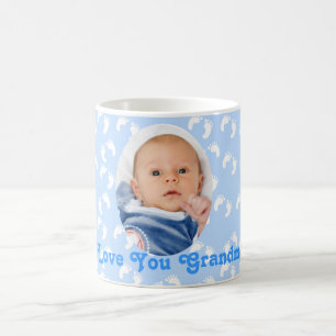 Mug Fête des mères "Je t'aime grand-mère" Bleu et blan
