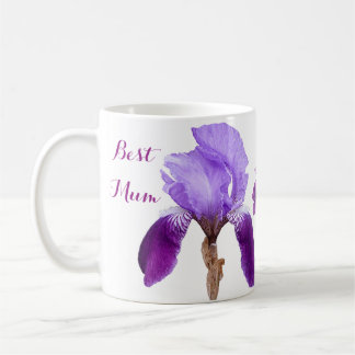 Mug Fête des Mères jolie iris violet floral style fun