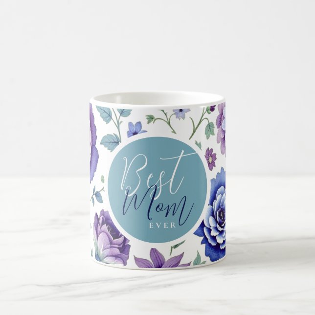 Mug Fête des mères Meilleure maman jamais florale (Centre)