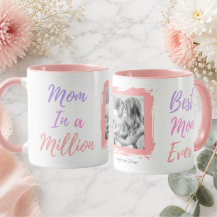 Mug Fête des Mères Meilleure Maman Photo Rose Personna