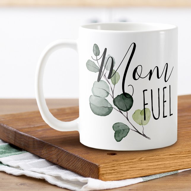 Mug Fête des Mères Mère Carburant Eucalyptus (Mother's Day Mom Fuel Eucalyptus Coffee Mug)