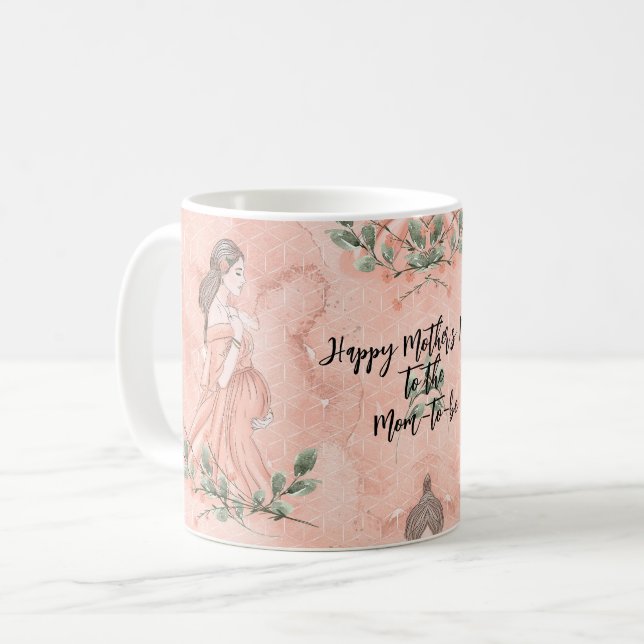 Mug Fête des mères - Peach pour maman (Devant gauche)