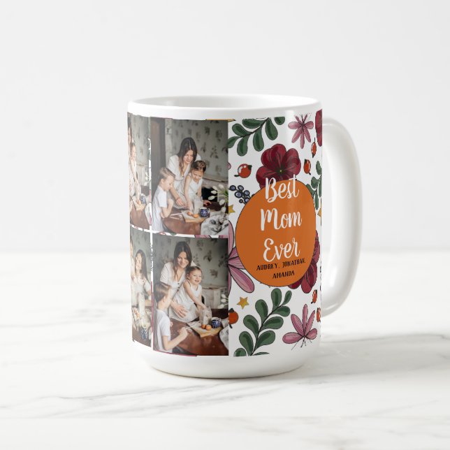 Mug Fête des mères personnalisées, photo collage cadea (Devant droit)