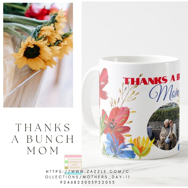 Mug Fête des mères photo florale Merci un tas (Créateur téléchargé)