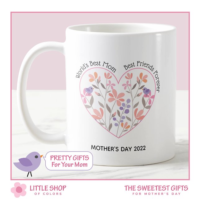 Mug Fête des mères rose floral (Créateur téléchargé)
