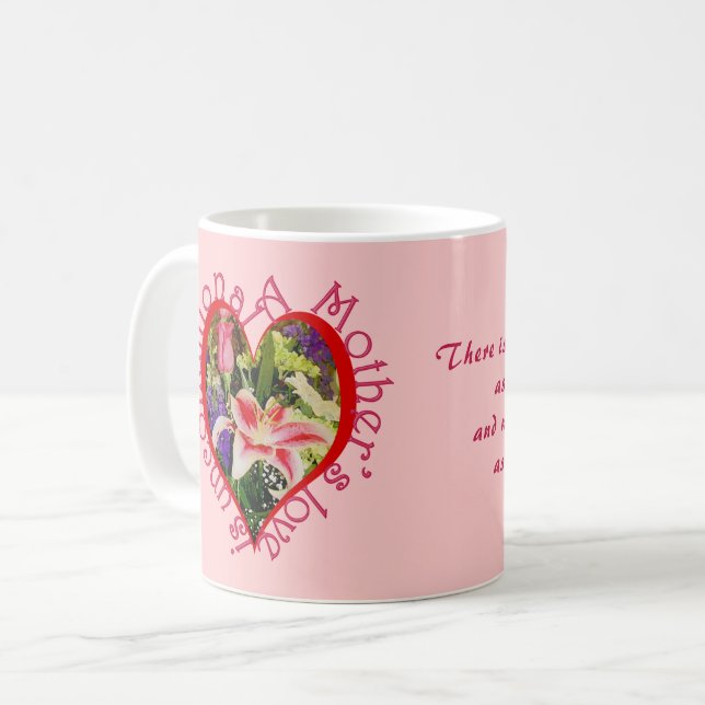 Mug Fête des Mères Rose Floral Amour Poème incondition (Devant gauche)