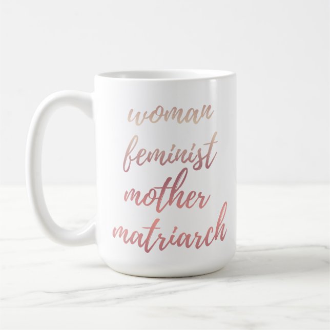 Mug Fête des Mères Typographie Féministe Or Rose (Gauche)