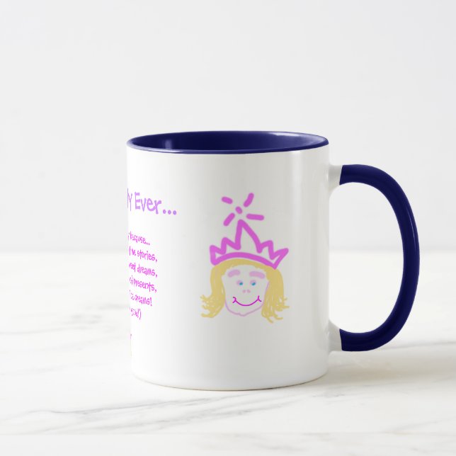 Mug Fête des pères "Best Daddy Ever" Pink Princess cad (Droite)