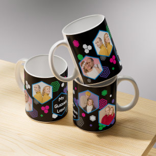Mug Fête des pères de collection photo Hexagon Abstrai