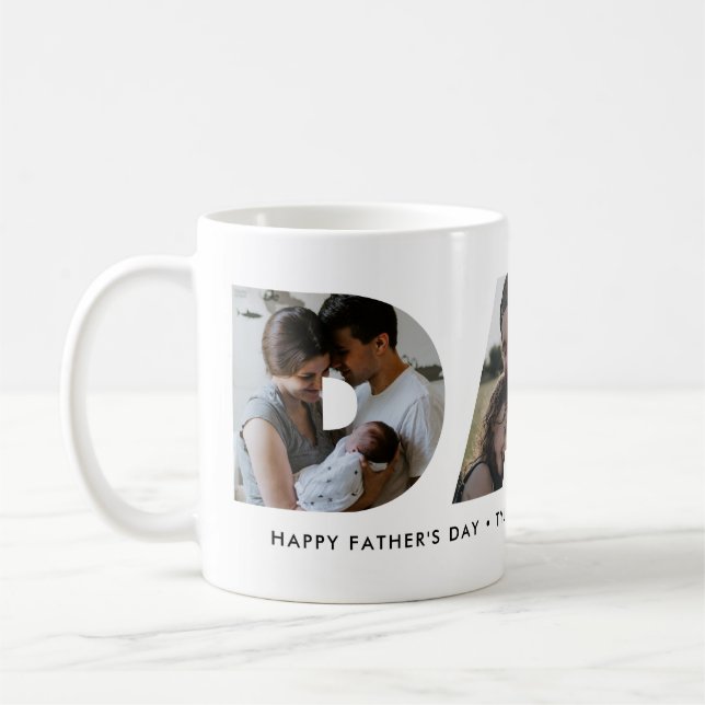 Mug Fête des pères de découpe de photo de DAD Daddy (Gauche)