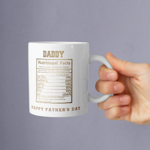 Mug Fête des pères de données nutritionnelles papa