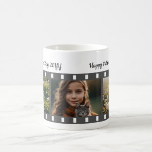 Mug Fête des pères de rouleau photo trois images