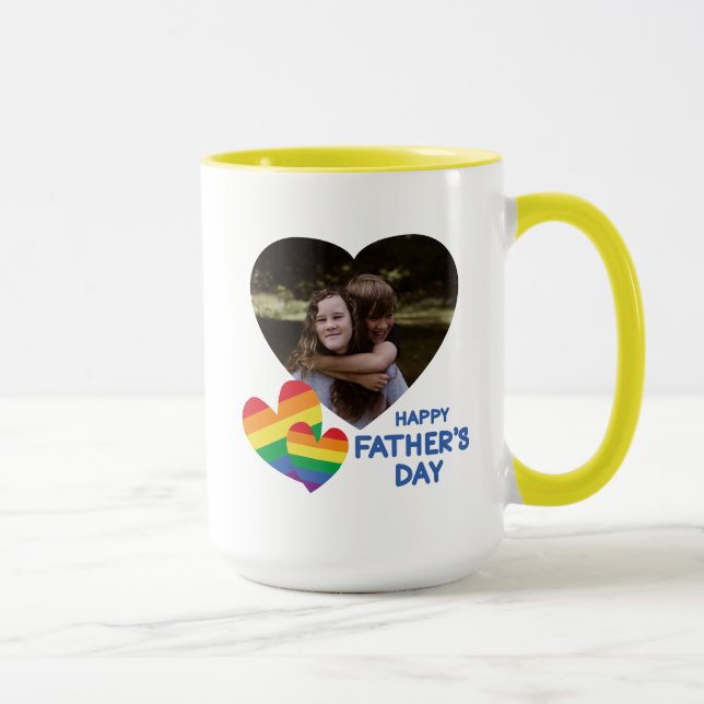 Mug Fête des pères des Rainbow Hearts LGBT (Droite)