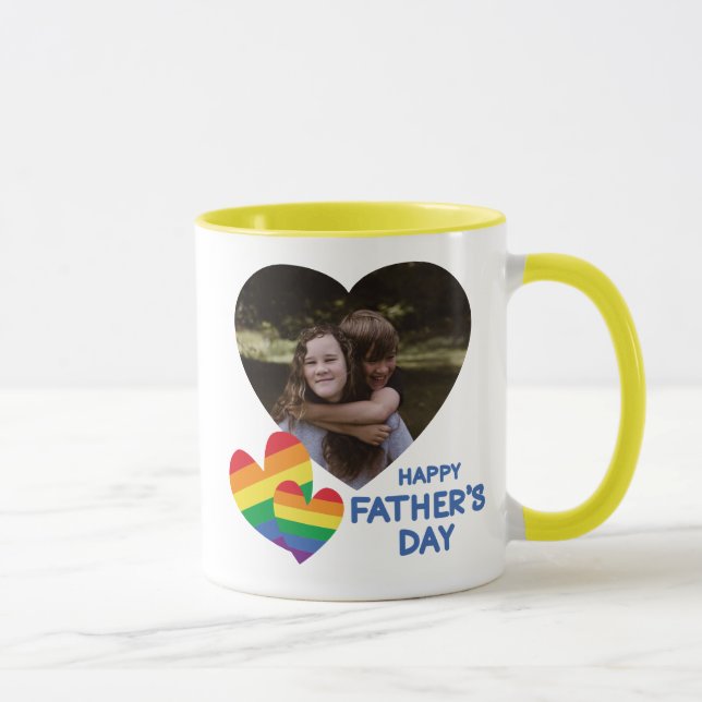 Mug Fête des pères des Rainbow Hearts LGBT (Droite)