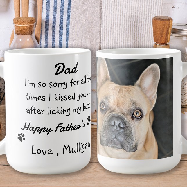 Mug Fête des pères - Drôle Chien Papa - Animal Photo C (Créateur téléchargé)
