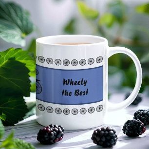 Mug Fête des pères drôle cycliste texte personnalisé